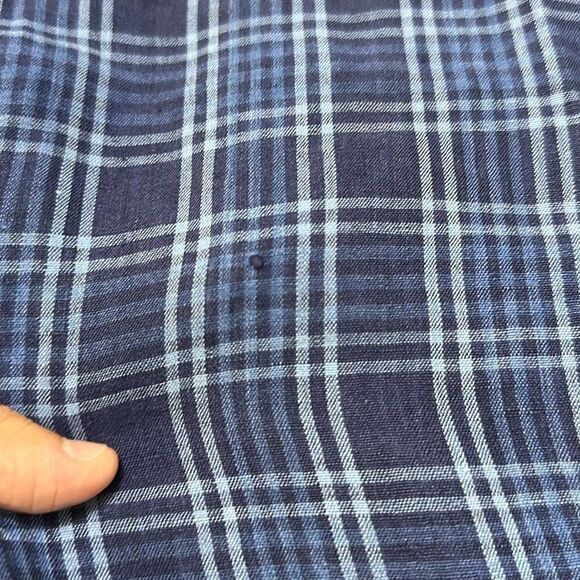 Peter Millar Blue Plaid Button-Up Linen Shirt Men’s Size L - Picture 4 of 9